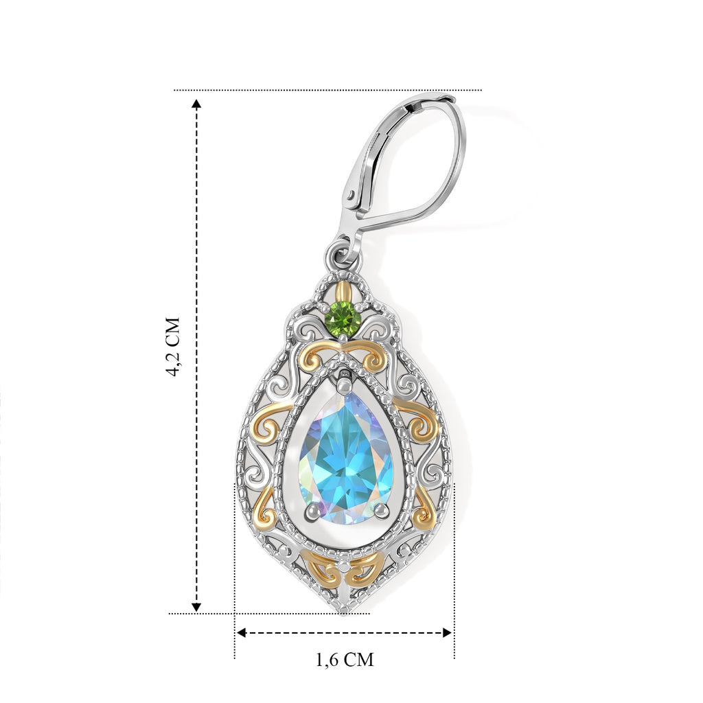 EVER TRUE Merkur mystischer Topas, Natürlicher Chromdiopsid Ohrringe Reine Bronze Platiniert und vergoldet ca. 4,58 ct.