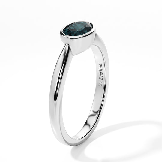 EVER TRUE London Blau Topas Ring Reine Bronze (Größe 20.00) ca. 0,89 ct