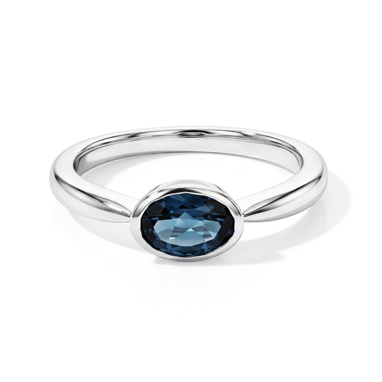EVER TRUE London Blau Topas Ring Reine Bronze (Größe 20.00) ca. 0,89 ct