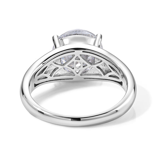 D'Joy Moissanit Ring 925 Silber Rhodiniert (Größe 16.00) ca. 3,60 ct