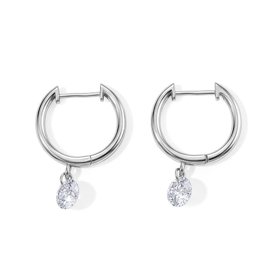 D'Joy Moissanit Ohrringe 925 Silber Rhodiniert ca. 1,93 ct.