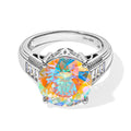 D'Joy Merkur mystischer Topas, Weißer Zirkon Ring 925 Silber Rhodiniert (Größe 17.00) ca. 7,98 ct