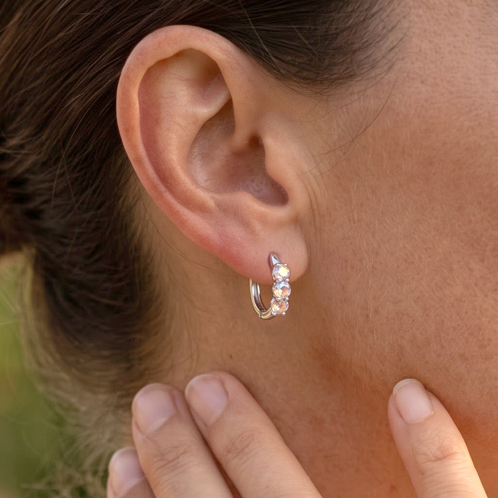 D'Joy Merkur mystischer Topas Ohrringe 925 Silber Platiniert ca. 1,21 ct.