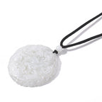 Natürliche 145 ct. weiße Jade flexible 76cm Halskette mit geschnitztem Drachenanhänger und Baumwollkordel