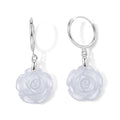 D'Joy Weiße Jade Ohrringe 925 Silber Rhodiniert  ca. 10.00 ct