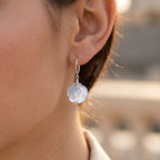 D'Joy Weiße Jade Ohrringe 925 Silber Rhodiniert  ca. 10.00 ct