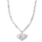 D'Joy  EXTREM SELTEN Natürliche Weiße Jade Halskette ca. 45 cm 925 Silber Rhodiniert ca. 330.00 ct