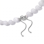 D'Joy  EXTREM SELTEN Natürliche Weiße Jade Halskette ca. 45 cm 925 Silber Rhodiniert ca. 330.00 ct