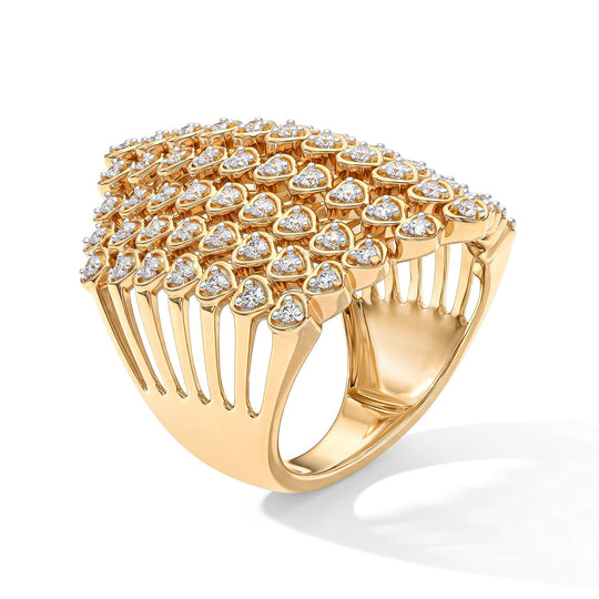 LUXURIANT DIAMOND - Lab Grown Diamant SI-GH Ring 925 Silber 750 Gelbgold vermeil (Größe 18.00) (10-15 Werktage Lieferzeit) ca. 1.00 ct