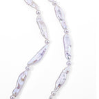 AAA Weiße Keshi Perle, Zhuji Akoya-Perle (4-6mm) Halskette ca. 45 cm 925 Silber Vergoldet (10-15 Werktage Lieferzeit)
