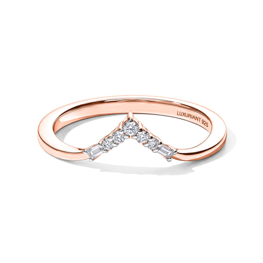 LUXURIANT DIAMOND - Lab Grown Diamant SI Ring 925 Silber 750 Roségold vermeil (Größe 17.00) ca. 0,06 ct
