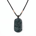 Moosachat flexible 66cm Halskette mit geschnitztem Phönix und Baumwollkordel - 76,50 ct.