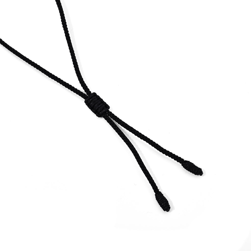 Moosachat flexible 66cm Halskette mit Tropfenanhänger und Baumwollkordel - 56,50 ct.