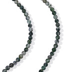 Moosachat Halskette ca. 45 cm 316L Edelstahl ca. 90,00 ct.