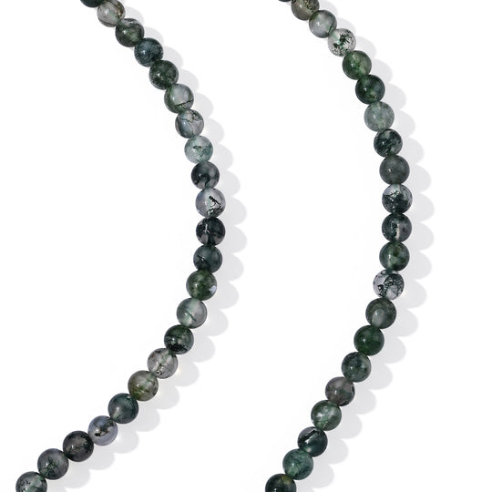 Moosachat Halskette ca. 45 cm 316L Edelstahl ca. 90,00 ct.