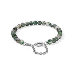 Moosachat Armband ca. 19 cm 316L Edelstahl ca. 30,00 ct.