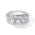 LUXURIANT 3 ct. SGL zertifizierter SI-GH Labor Diamant Ring, 925 Silber rhodiniert