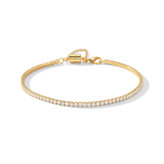 D'Joy Moissanit Armband ca. 18 cm 925 Silber Vergoldet ca. 2,72 ct.