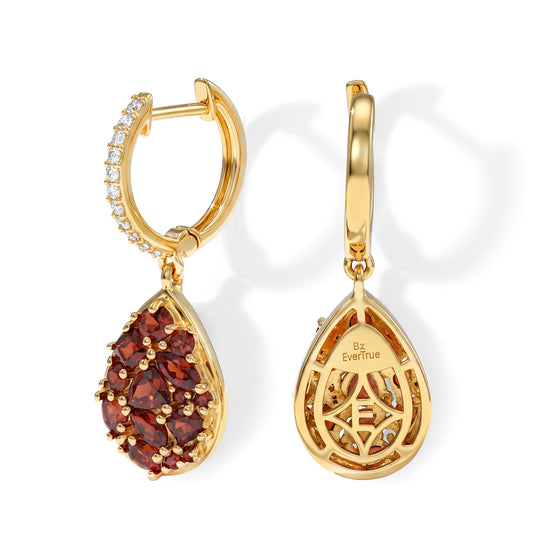 EVER TRUE Mosambik Granat Ohrringe Reine Bronze ca. 2,57 ct.