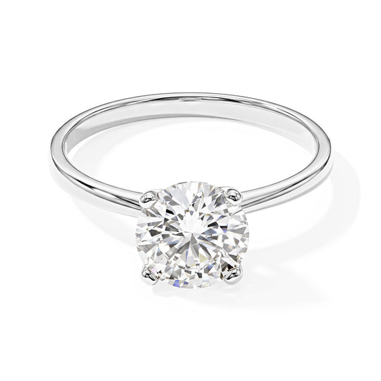 D'Joy GRA Zertifiziert Moissanit Ring 925 Silber Rhodiniert (Größe 20.00) ca. 2.00 ct