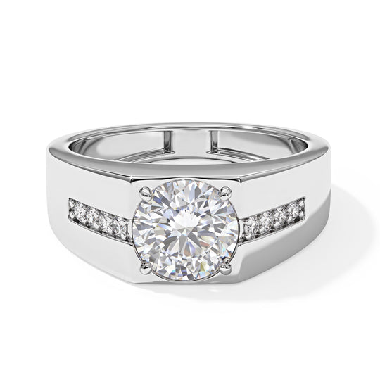 D'Joy Moissanit Ring 925 Silber Rhodiniert (Größe 17.00) ca. 2,13 ct