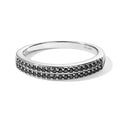 D'Joy Schwarzer Moissanit Ring 925 Silber Platiniert (Größe 17.00) ca. 0,28 ct