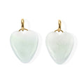 Weiße Jade Ohrringe 925 Silber Vergoldet ca. 45,00 ct.