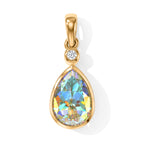 D'Joy Merkur mystischer Topas, Weißer Diamant Anhänger 925 Silber 750 Vergoldet ca. 3,52 ct.