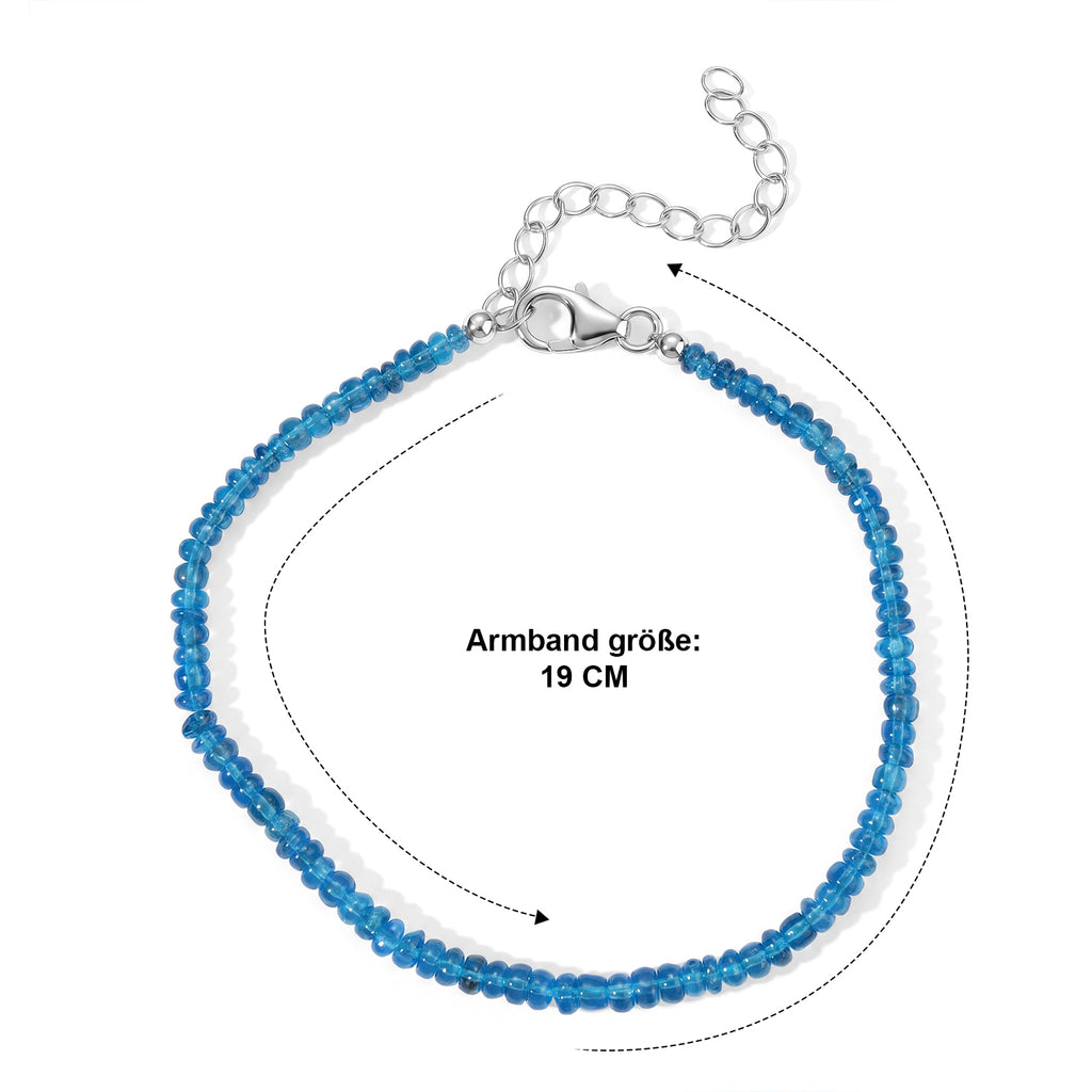 D'Joy AAA Neon Apatit Armband ca. 19 cm 925 Silber Rhodiniert (08-10 Werktage Lieferzeit) ca. 15,00 ct.
