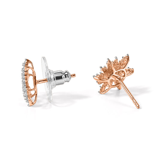 D'Joy Weißer Diamant Ohrringe 925 Silber 750 Vergoldet ca.