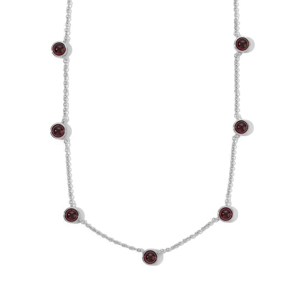EVER TRUE Mosambik Granat Halskette ca. 50 cm 316L Edelstahl ca. 7,53 ct.