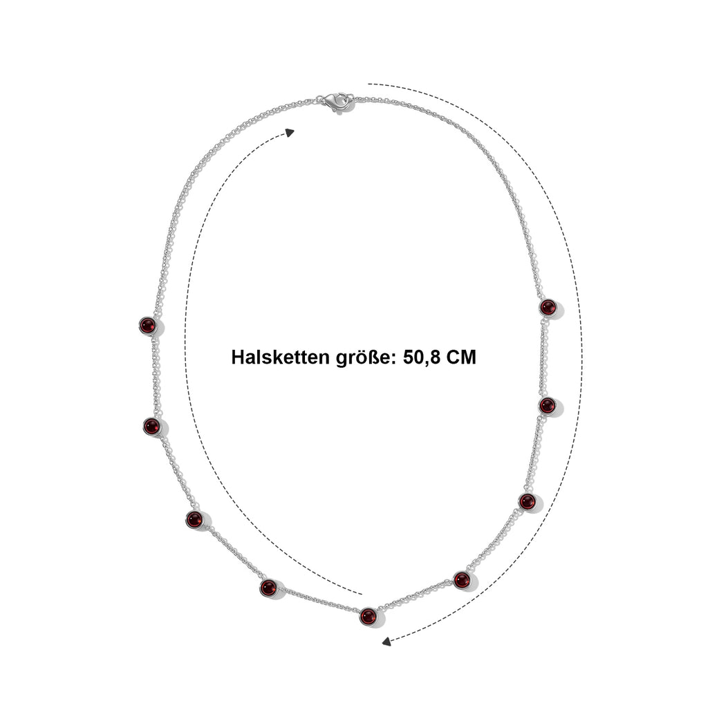 EVER TRUE Mosambik Granat Halskette ca. 50 cm 316L Edelstahl ca. 7,53 ct.
