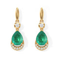 EVER TRUE Smaragd-Quarz Triplette, Weißer Zirkon Ohrringe Reine Bronze ca. 4,37 ct.
