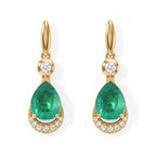 EVER TRUE Smaragd-Quarz Triplette, Weißer Zirkon Ohrringe Reine Bronze ca. 4,37 ct.