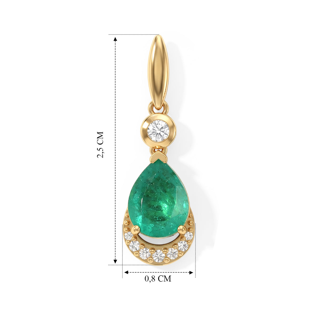 EVER TRUE Smaragd-Quarz Triplette, Weißer Zirkon Ohrringe Reine Bronze ca. 4,37 ct.