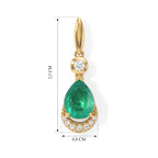 EVER TRUE Smaragd-Quarz Triplette, Weißer Zirkon Ohrringe Reine Bronze ca. 4,37 ct.