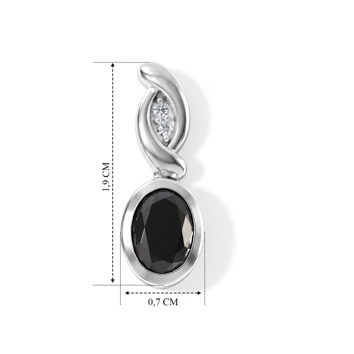 D'Joy Schwarzer Moissanit, Weißer Zirkon Ohrringe 925 Silber Rhodiniert ca. 1,65 ct.