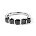 D'Joy Schwarzer Moissanit Ring 925 Silber Platiniert (Größe 17.00) ca. 1,82 ct