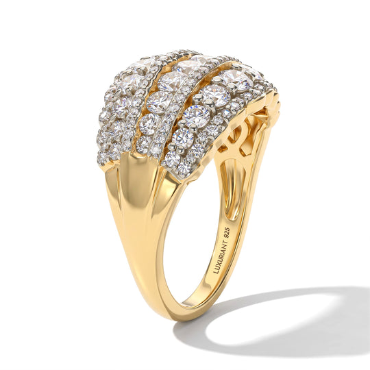 LUXURIANT DIAMOND - Lab Grown Diamant SI-GH Ring 925 Silber 750 Gelbgold vermeil (Größe 21.00)  (5-1 Werktage Lieferzeit) ca. 1.95 ct