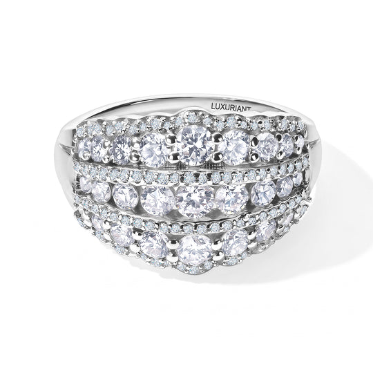 LUXURIANT DIAMOND - Lab Grown Diamant SI-GH Ring 925 Silber 750 Gelbgold vermeil (Größe 17.00) ca. 1,95 ct