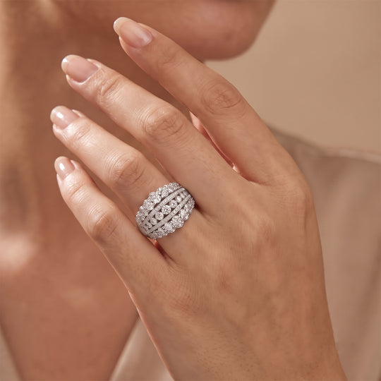 LUXURIANT DIAMOND - Lab Grown Diamant SI-GH Ring 925 Silber 750 Gelbgold vermeil (Größe 21.00)  (5-1 Werktage Lieferzeit) ca. 1.95 ct