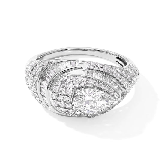 LUXURIANT DIAMOND - Lab Grown Diamant SI-GH Ring 925 Silber 750 Gelbgold vermeil (Größe 21.00) ca. 2,65 ct