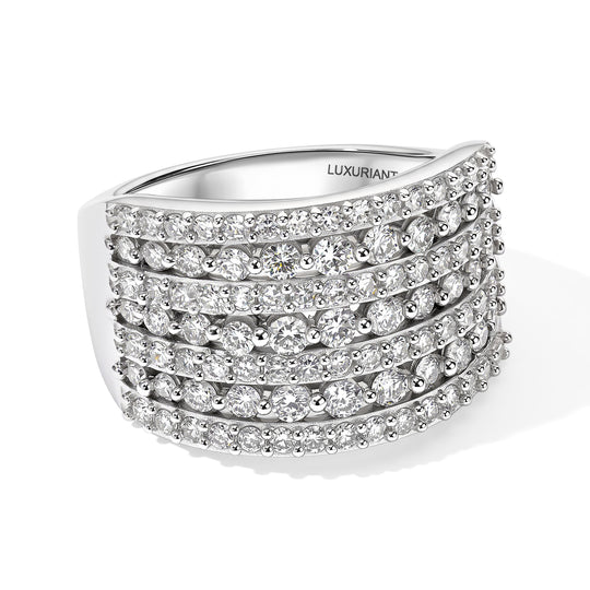 LUXURIANT DIAMOND - Lab Grown Diamant SI-GH Ring 925 Silber Rhodiniert (Größe 17.00) ca. 1.65 ct