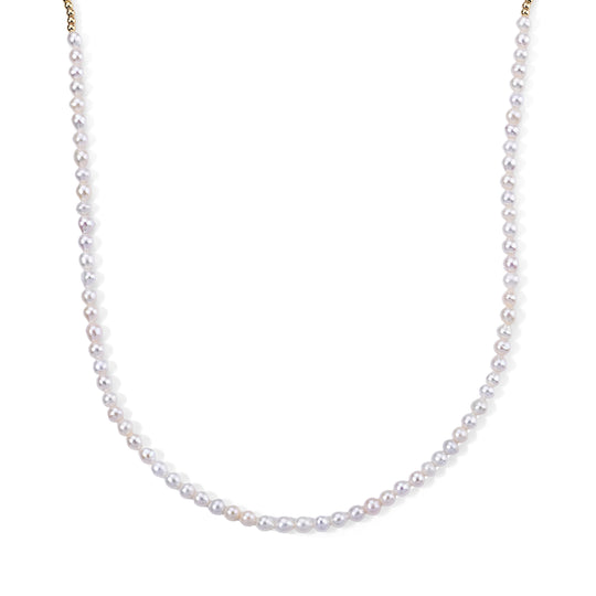 Hämatit, Weiße Süßwasser Perle (3-5mm) Halskette (4-5 Werktage Lieferzeit) ca. 45 cm Nickelfreies Messing 15.01 ct