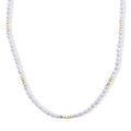 Hämatit, Weiße Süßwasser Perle Halskette (4-5 Werktage Lieferzeit) ca. 45 cm Nickelfreies Messing 15.01 ct
