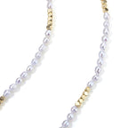 Hämatit, Weiße Süßwasser Perle Halskette (4-5 Werktage Lieferzeit) ca. 45 cm Nickelfreies Messing 15.01 ct