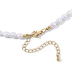 Hämatit, Weiße Süßwasser Perle Halskette (4-5 Werktage Lieferzeit) ca. 45 cm Nickelfreies Messing 15.01 ct