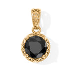 D'Joy Schwarzer Moissanit Anhänger 925 Silber 750 Vergoldet ca. 1,79 ct.