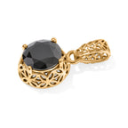 D'Joy Schwarzer Moissanit Anhänger 925 Silber 750 Vergoldet ca. 1,79 ct.