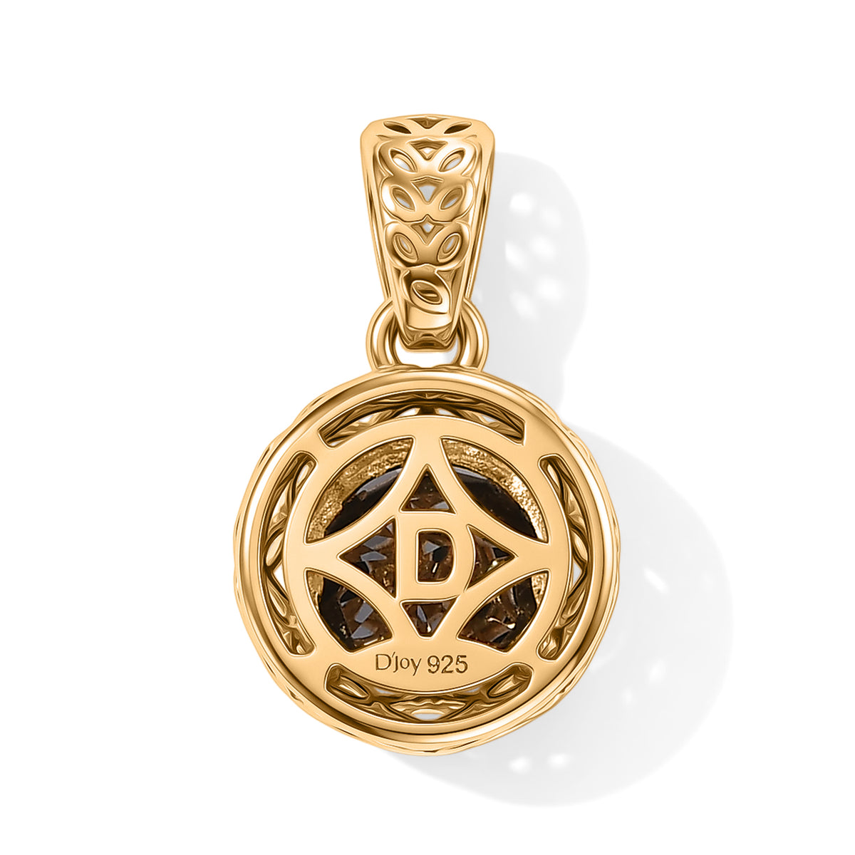 D'Joy Schwarzer Moissanit Anhänger 925 Silber 750 Vergoldet ca. 1,79 ct.